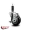 Service Caster 3.5'' Black Poly Swivel 1'' Expanding Stem Caster with Brake SCC-EX20S3514-PPUB-BLK-TLB-1 - alternate 2